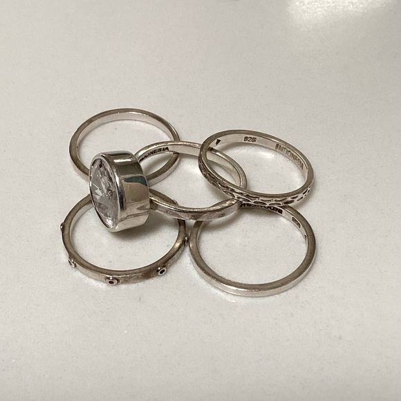 Retired Silpada Cubic Zirconia & 925 Sterling Silver Stack Ring - Picture 5 of 9